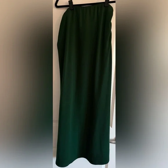 OGL Mermaid Maxi Skirt with Ruched Side & Brushed Inside - 
Bush Green - Large - Picture 6 of 6